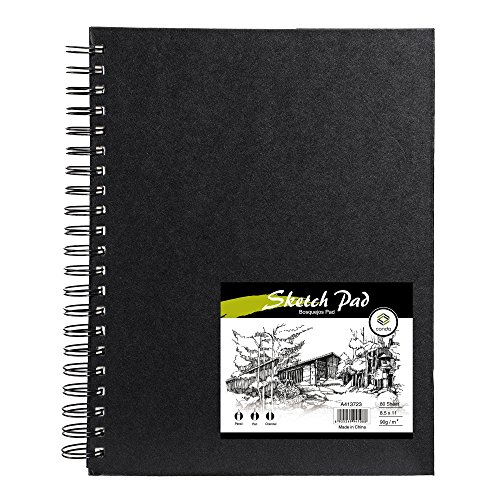conda 8.5'x11' Hardbound Sketch Book, Double-Sided Hardcover Sketchbook, Spiral Sketch Pad, Durable Acid Free Drawing Art Paper for Kids & Adults