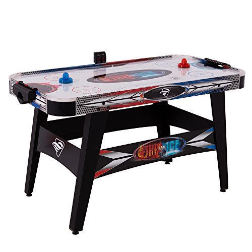 TRIUMPH SPORTS USA Fire ‘n Ice LED Light-Up 54” Air Hockey Table Includes 2 LED Hockey Pushers and LED Puck