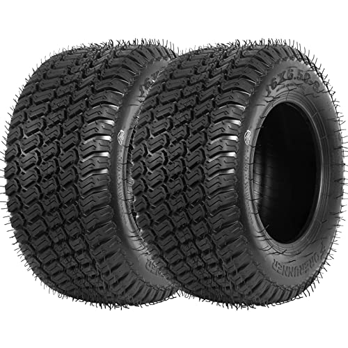 WEIZE 16x6.50-8 Lawn Mower Tire, 16x6.5-8 Tractor Turf Tire, 4 ply Tubeless, 620lbs Capacity, Set of 2