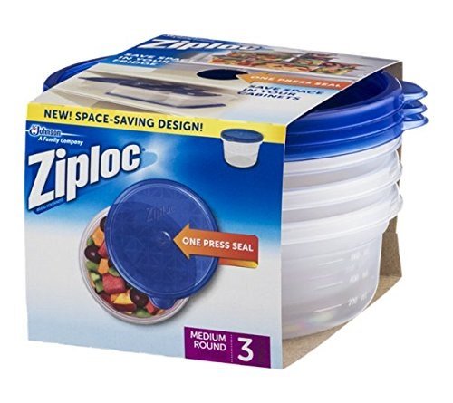 Ziploc 70933 Medium Round Ziploc Container 3 Count