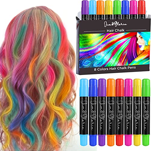 Jim&Gloria Dustless Hair Chalk Gifts for Girls Makeup Kit, Gift for Teen Girl Trendy Stuff, Kids, Teenage Tweens Teenager Temporary and Washable Color Dye Markers Age 7 8 9 10 11 12 13 14 Year Old Toy