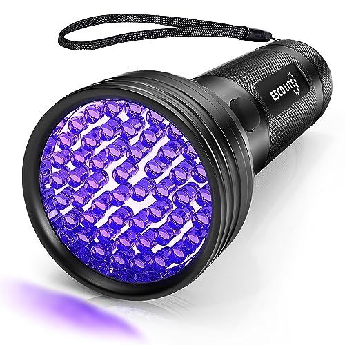 ESCO LITE Escolite UV Flashlight Black Light, 51 LED 395 nM Ultraviolet Blacklight Detector for Dog Urine, Pet Stains and Bed Bug