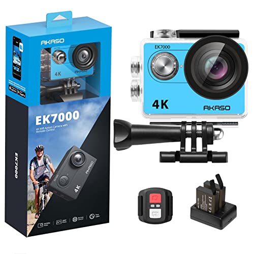 AKASO EK7000 4K30FPS Action Camera Ultra HD Underwater Camera 170 Degree Wide Angle 98FT Waterproof Camera Blue