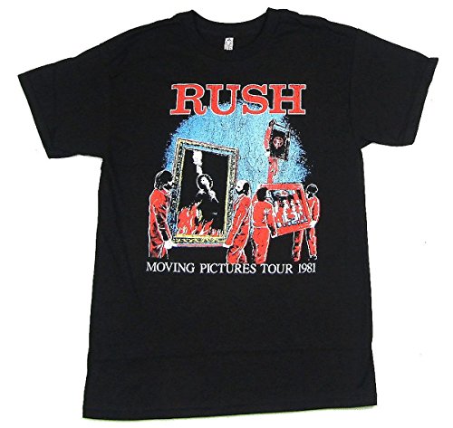 Rush Moving Pictures 1981 Tour Black T Shirt (Medium)