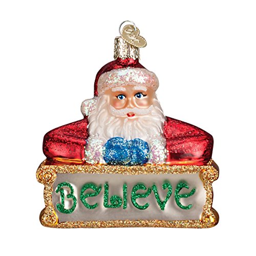 Old World Christmas Ornaments Believe Santa Glass Blown Ornaments for Christmas Tree