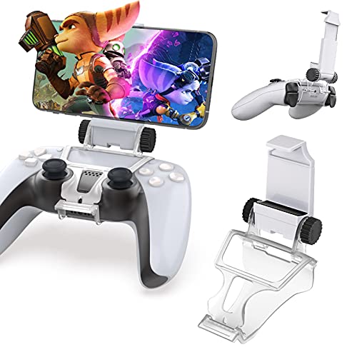 PS5 Controller Phone Holder, Smart Adjustable Mobile Gaming Clip Wireless Controller Cell Phone Stand Holder for Playstation 5 Dualsense Controller Remote Play-Small