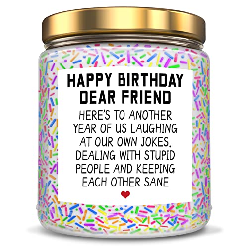 LOTICONA Happy Birthday Gifts for Women, Best Friends, BFF Friendship Gifts for Women Funny Gifts for Women, Best Friends, Her, Sister, Female, Coworker, Girlfriend, Bestie Christmas Candles Gifts