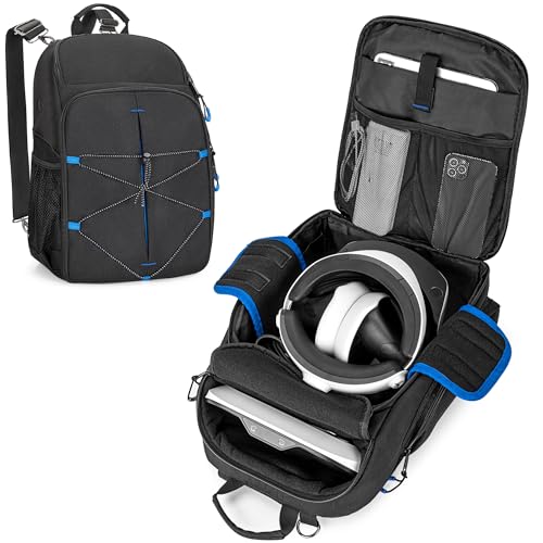 PGmoon Carrying Case Compatible with PSVR2 / Oculus Meta Quest 2 / 3 / Pro, Protective Travel Backpack for Playstation VR2 Headset, Ideal for Travel and Home Storage (Patent Design)