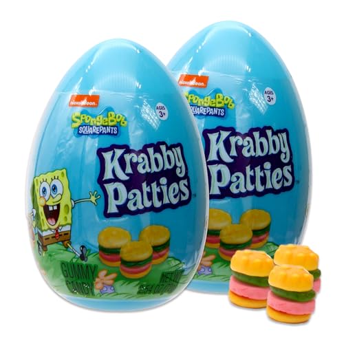 Spongebob Easter Gummy Candy Easter Eggs with Krabby Patty Gummies Inside, 2 Pack. Easter Egg Candy, Spongebob Candy, Candy Eggs, Gummy Eggs, Candy Easter Eggs, Spongebob Gummy Krabby Patties