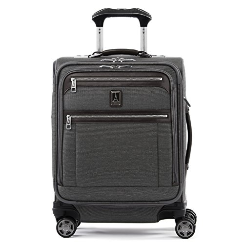 Travelpro Platinum Elite Softside Expandable Carry on Luggage, 8 Wheel Spinner Suitcase, USB Port, Men and Women, International, Vintage Grey, Carry On 19-Inch