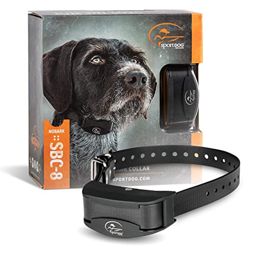 SportDOG Brand NoBark SBC-8 Bark Control Collar - Shock Collar with Progressive Correction - Waterproof - Static Stimulation - Dogs 8 lbs & up