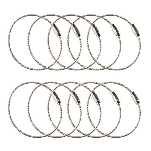 Millennial Essentials Stainless Steel Wire Keychains 2.0mm 6.3 Inches Aircraft Cable Key Ring Loops for Hanging Luggage Tags or ID Tags (25 Pack Nylon Coated)