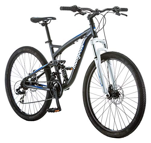 Mongoose Men's Detour Moutain Bike, 18-Inch Aluminum Frame, 26-Inch Wheels, Grey