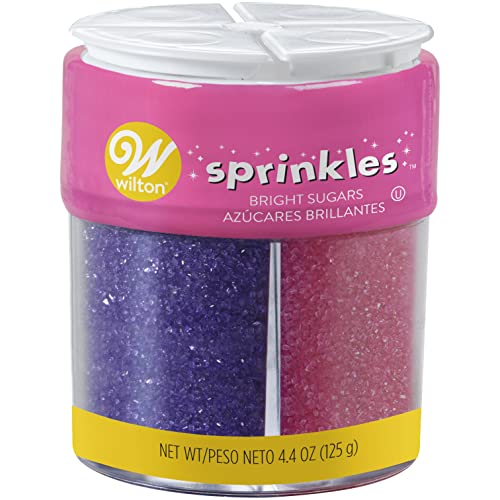 Wilton Bright Multicolored Sugar Sprinkles, 4-Colors Sanding Sugar for Desserts, 4.4 oz.