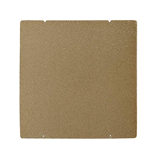 BCZAMD Prusa I3 MK3 MK52 Gold Double Sided Textured PEI Spring Steel Sheet Powder Coated PEI Build Plate for Prusa i3/Ａquila pro/CR6 SE MK2.5S MK3 MK3S, 253.8 x 241MM