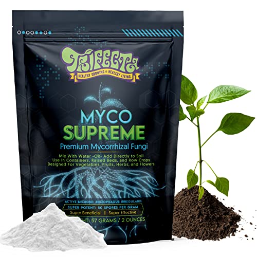 Mycorrhizal Fungi for Soil, Root Stimulator for Plants, Ultra Concentrated Mycorrhizae for Plants Strong Roots & Living Soil, Trifecta Myco Supreme Plant Root Stimulator for Tree, Rose and Flower Care