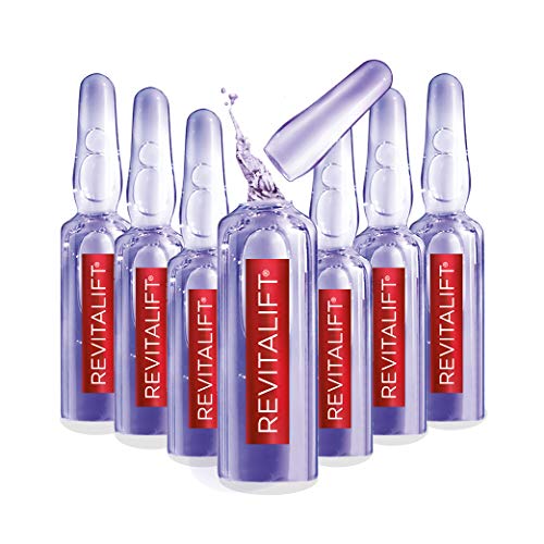 L'Oreal Paris Revitalift Derm Intensives Hyaluronic Acid Serum Ampoules 7 Day Boost Pure Hyaluronic Acid Anti-Aging Ampoules to visibly replump skin in 7 days, 7 Ampoules, 0.28 fl; oz.