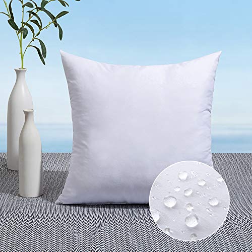 MIULEE 18x18 Pillow Insert Throw Pillow Insert, Outdoor Pillows Water-Resistant Premium Outdoor Pillow Stuffer Sham Square for Couch Sofa Patio Furniture Cushion Porch Swing