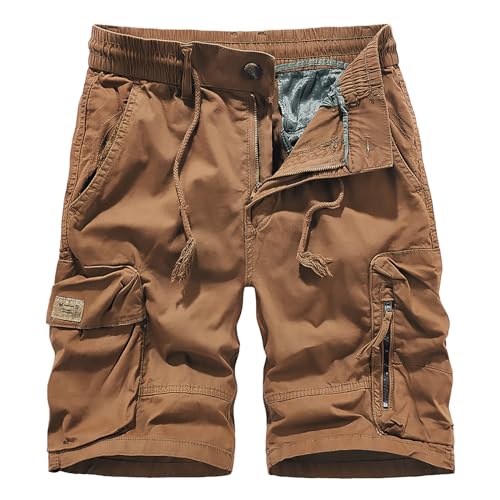 MYNKYLL Men's Casual Jogging Men's Work Clothes Summer Shorts Shorts Shorts Old Sports Men's Shorts (A3-Coffee, XXXXXXL)