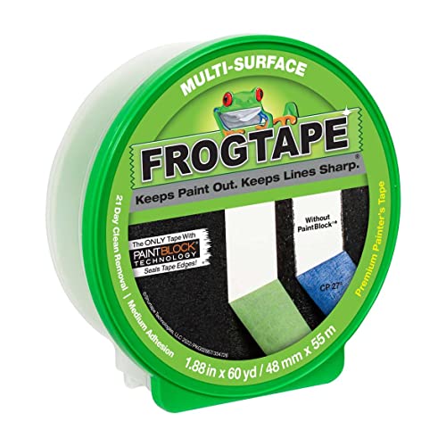 FROGTAPE Multi-Surface Painter's Tape with PAINTBLOCK, Medium Adhesion, 1.88' Wide x 60 Yards Long, Green (1358464)