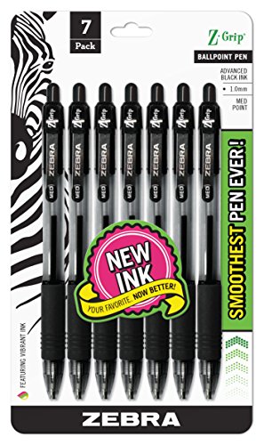 Zebra Z-Grip RT BP Pen, Black, 7 Pack (22271)