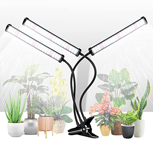 GHodec Grow Light for Indoor Plants,150W 6000K Full Spectrum Clip Plant Growing Lamp,Super Bright 252 LED Plant Light with Flexible Gooseneck & Timer Setting 4/8/12H