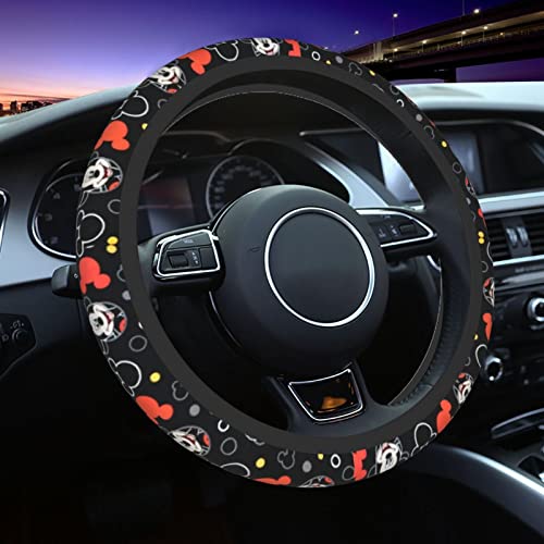 Cartoon Steering Wheel Cover 15 Inch Car Truck SUV Universal Steering Wheel Cover Durable Breathable Soft Snug Grip Protector Car Accessories.