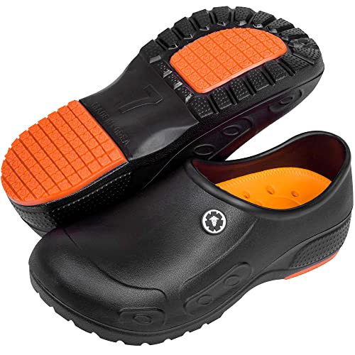 YUNGPRIME Men's and Women's Slip-Resistant Work Shoes - Nursing - Chef Shoes Black