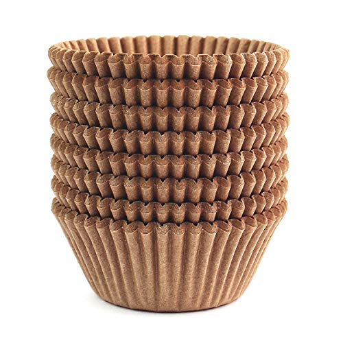 Eoonfirst Standard Size Baking Cups Food-Grade Greaseproof Paper Cupcake Liners 200 Pcs (Natural)