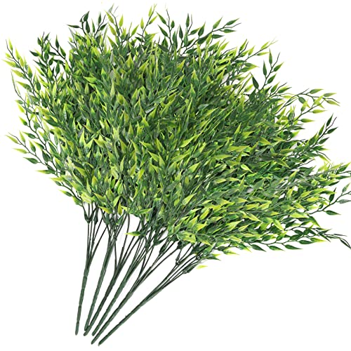 CEWOR 6pcs Artificial Weeping Willow, Fake Greenery Plastic Plants Faux Hanging Ivy Vine Leaves Garland UV Resistant for Home Garden Planter Filler Wedding Party Indoor Outdoor Decor