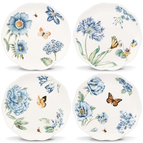 Lenox 833416 Butterfly Meadow Blue 4-Piece Dessert Plate Set