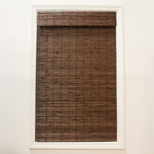 RADIANCE 2216302E Cordless Dockside Flatstick Bamboo Roman Shade, 27 in. W x 64 in. L, Cocoa