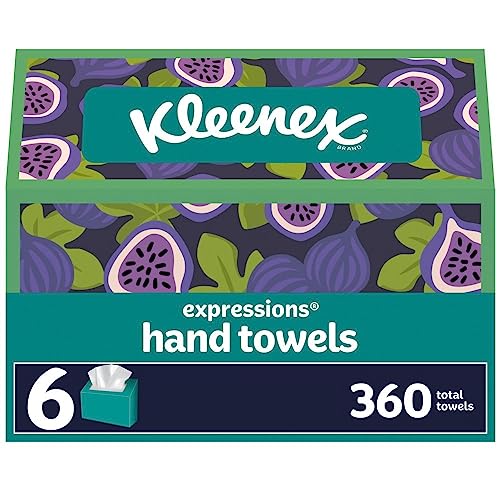 Kleenex Expressions Disposable Paper Hand Towels, 6 Boxes, 60 Towels per Box (360 Total Hand Towels), Packaging May Vary