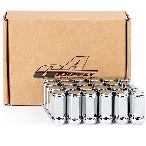 GAsupply M14x1.5 Lug Nuts - Long Bulge Acorn Closed End Chrome Lug Nuts Conical Seat 1.9' Tall 3/4' Hex Compatible with Ford Chevy Lincoln GMC Cadillac (24 Pack)