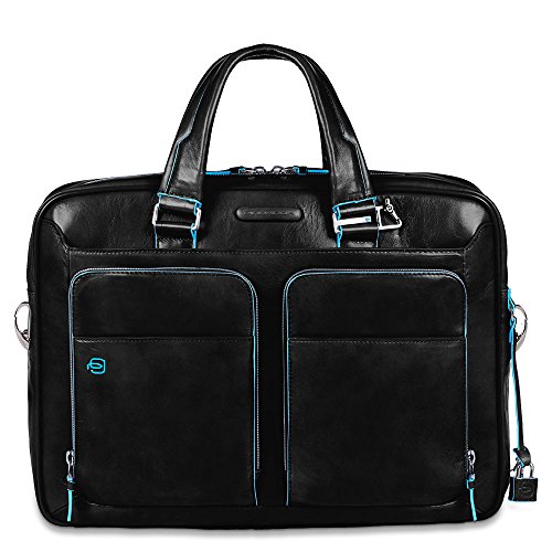 Piquadro Portfolio Computer Briefcase with iPad Compartment, Black, One Size