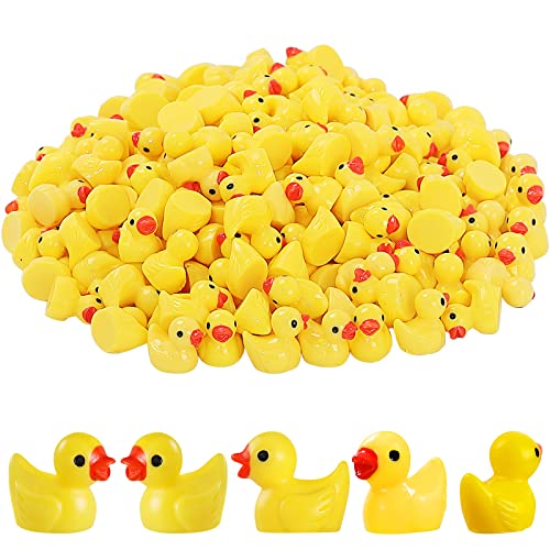 LOUHUA Mini Ducks 220 Pack Tiny Duck Figurines Bulk for Miniature Dollhouse Decor Accessories Garden Aquarium Potted Ornament Party Toys DIY Craft Office Classroom Activity to Hide