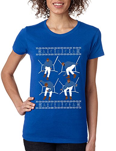 ALLNTRENDS Women's T Shirt 4 1-800 Hotline Bling Ugly Xmas Sweater Holiday (L, Royal Blue)