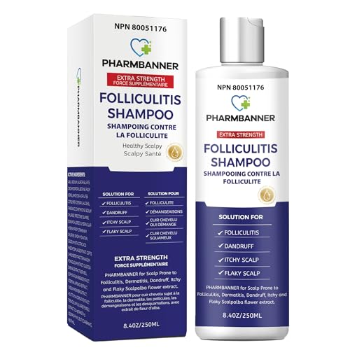 PHARMBANNER Folliculitis, Seborrheic Dermatitis Shampoo, Anti Dandruff/Antifungal Shampoo, Folliculitis/Dandruff Treatment, Scalp Psoriasis Treatment, Relieve from Itchy & Dry Scalp