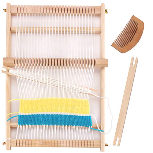 CYCHIRV Weaving Loom Kit, 15.2' H x 9.85' W Wooden Tapestry Looms, Warp ​Frame ​Loom Heddle Bar for Weave Board Weaver Tapestry Kids Beginner