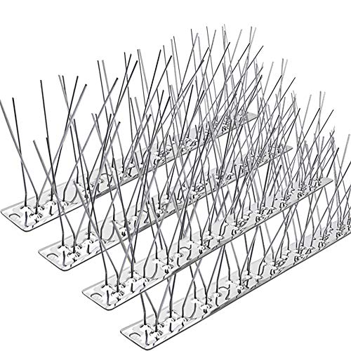 PANGCH Bird Spikes for Pigeons Small Birds,Stainless Steel Bird Spikes -No More Bird Nests & Poop-Disassembled Spikes 10 Strips 10.82 Feet Coverage