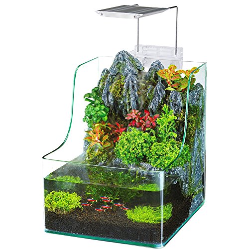PENN-PLAX AquaTerrium Planting Tank – Hydroponic Aquarium with Integrated Filter System for Live Plants and Fish – 1.85 Gallons