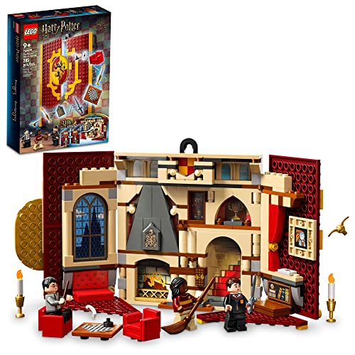 Lego Harry Potter Gryffindor House Banner Set 76409 With LEGO Building Elements, Hogwarts Castle Common Room Toy or Wall Display, Fold Up Travel Toy, Collectible with 3 Minifigures For 9+ Years