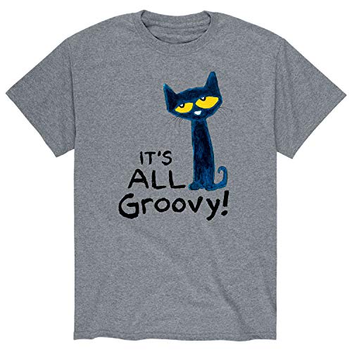 Pete The Cat - It's All Groovy - Men's Short Sleeve Graphic T-Shirt - Size Medium Athletic Heather