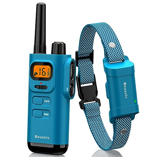 Bousnic Dog Shock Collar with Remote - [New Edition] 4000FT Dog Training Collar for Large Medium Small Dogs (8-120lbs) Waterproof E Collar with Beep, Vibration, Safe Shock