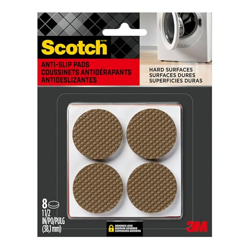 Scotch Gripping Pads, 8 Pcs, 1.5' inch Round Pads, Self-Adhesive, Stabilizes Appliances on Floors and Tabletops, Textured Pads Deliver Reliable Traction, Non-Slip Furniture Pads (SP940-NA)