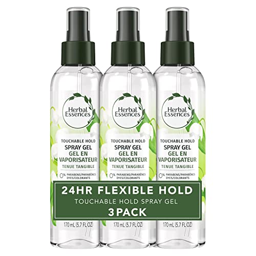 Herbal Essences Hair Spray Gel for Curly Hair, Styling Gel for Women, Touchable Hold, 5.7 Fl Oz (Pack of 3)