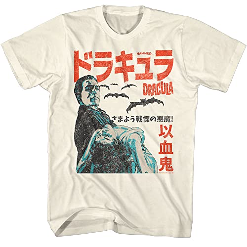 Hammer Horror T Shirt Dracula Japanese Poster Adult Short Sleeve T Shirts Vintage Style Graphic Tees Men Off-White