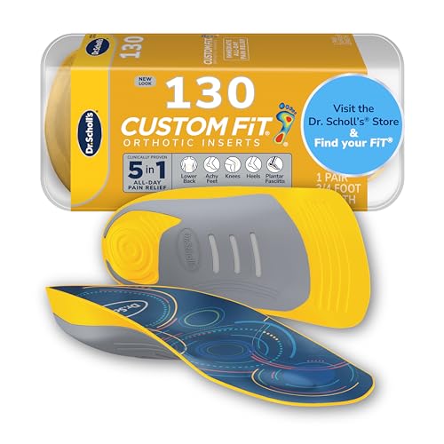 Dr. Scholl’s Custom Fit Orthotics 3/4 Length Inserts, CF 130, Customized for Your Foot & Arch, Immediate All-Day Pain Relief, Lower Back, Knee, Plantar Fascia, Heel, Insoles Fit Men & Womens Shoes