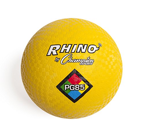 Champion Sports Rhino Playground Balls 8.5'D - Two Ply, Nylon Wound, YELLOW