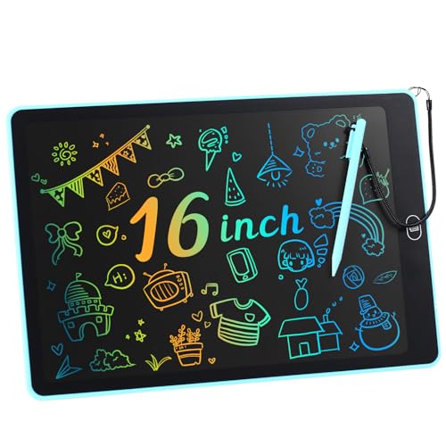 16 Inch LCD Writing Tablet for Kids Adults,Colorful Drawing Pad Doodle Board School Supplies Christmas Gifts Toys for Girls Boys 3 4 5 6 7 8 Year Old Girl Boy Birthday Gift Ideas